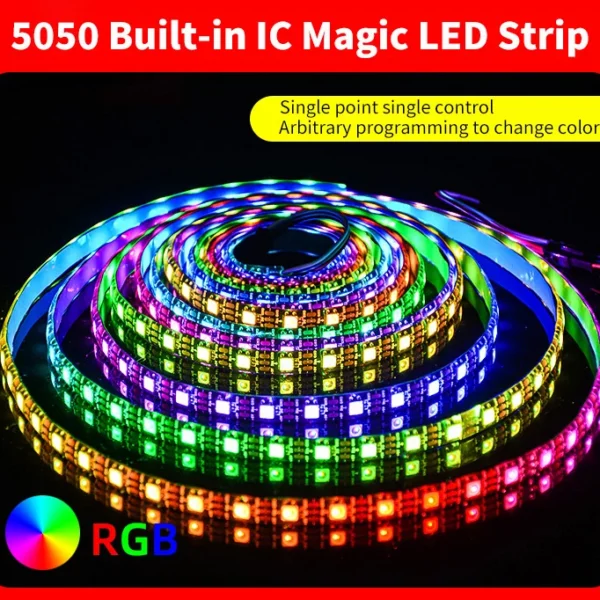 How to use the addressable led strip lights? SMD5050 RGB pixel led strips is easy to be used for the decoration. This product is suitable for hotels, shopping malls, home furnishing, cabinets, exhibition racks, etc., cooperate with aluminum profile can used for main lighting, indirect lighting, dark slot lighting, outline drawing, decorative lighting and other purposes.