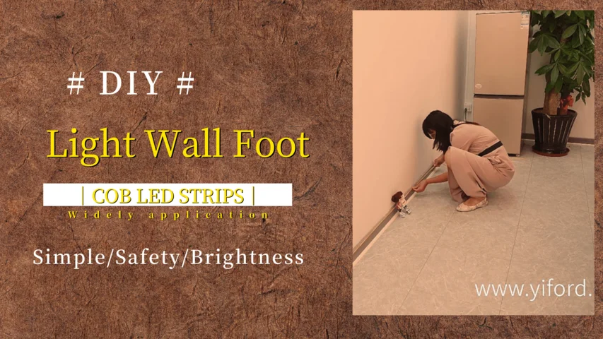 Installing Cob Led Strip On The Foot Of The Wall Is So Easy.