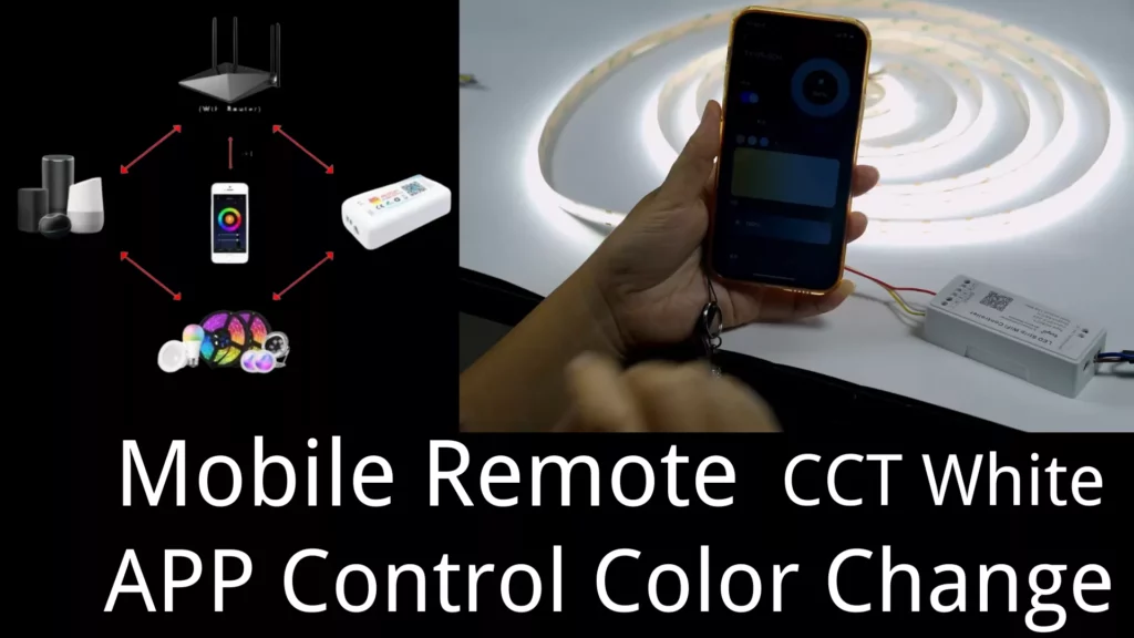 Cct White Cob Led Strips With Tuya App Mobile Controller
