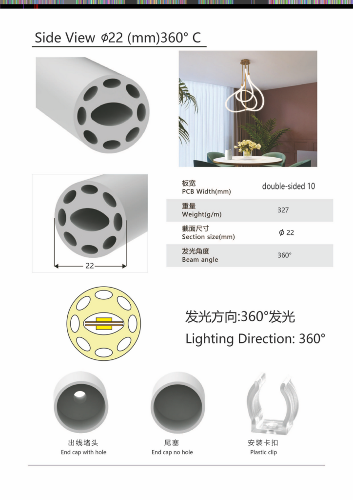 round linear led channel system SVD22