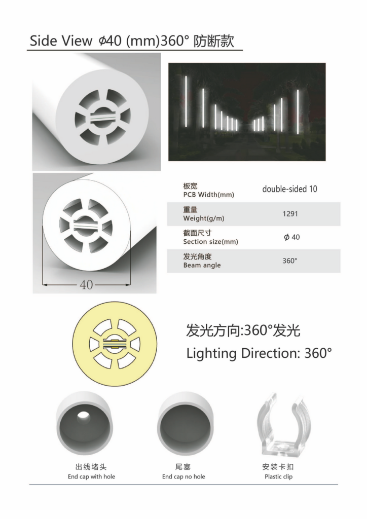 round linear led channel system SVD40
