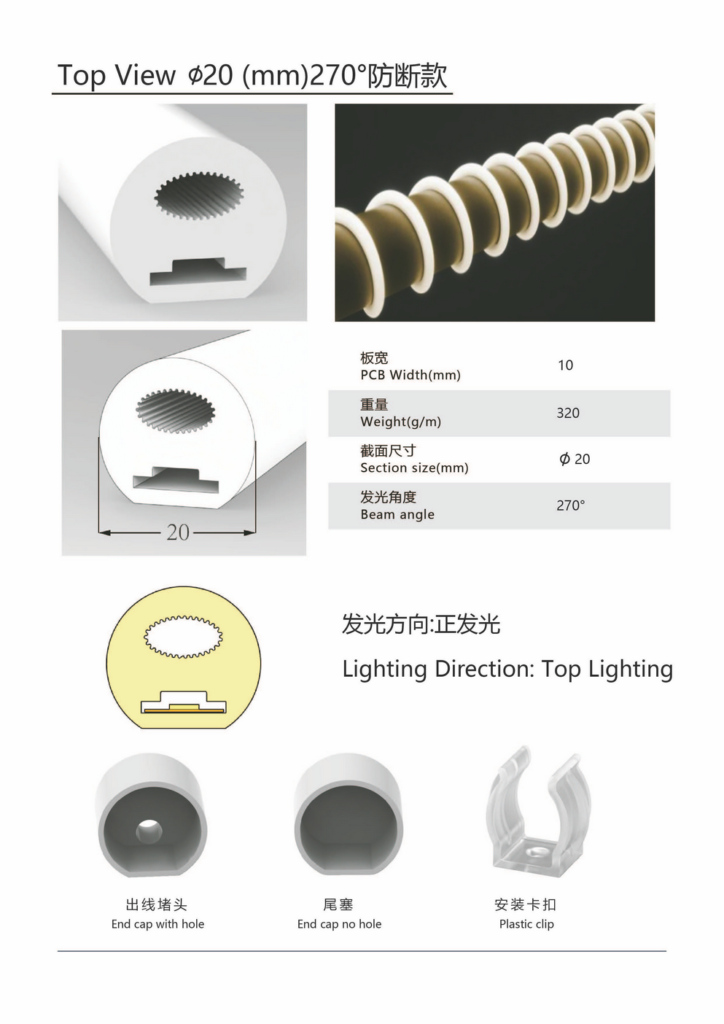 round linear led channel system TVD20