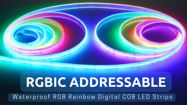 Addressable cob led strip RGBIC WS2811 rainbow colors