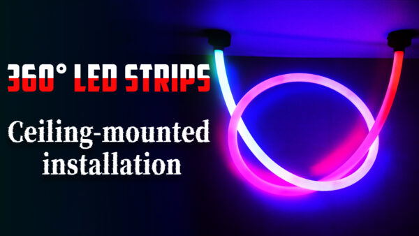 RGBIC 360-degree led strips ceiling mounted installation