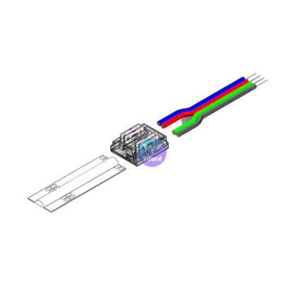 10MM 3PIN/4PIN Connectors Strip to Wire DIY For RGB/CCT Rope Lights