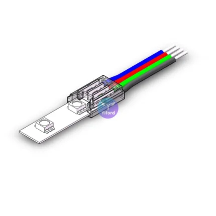 8MM 4PIN Strip to Wire Connectors For SMD RGB flexible lighting