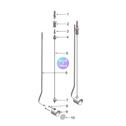 A05D25 Round silicone tube installation accessories - Hanging wire horizontal hanging (without PC tube)