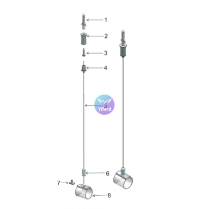 A07D25 Round silicone tube installation accessories - Hanging wire shaped parts (without PC tube)