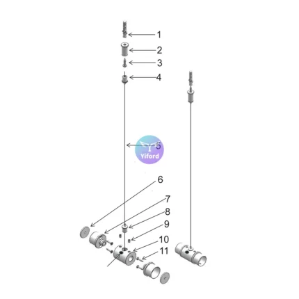 A15D25 Round silicone tube installation accessories - Hanging wire butt joint (with electrified bolt /with PC tube)