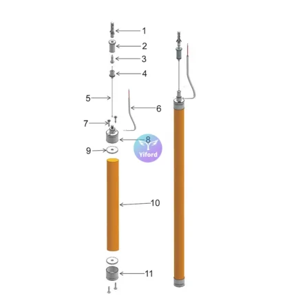 A18D25 Round silicone tube installation accessories - Hanging wire Vertical lifting parts (with electric bolts /without PC tube)