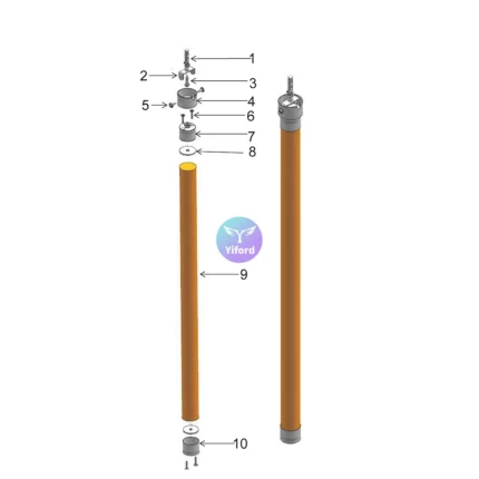 A20D25 Round silicone tube installation accessories - Aluminum alloy base Vertical lifting parts (without PC tube)