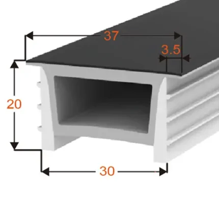 H3020B Black Surface LED Diffuser U Style Cover - Half Cover Flexible LED Diffuser
