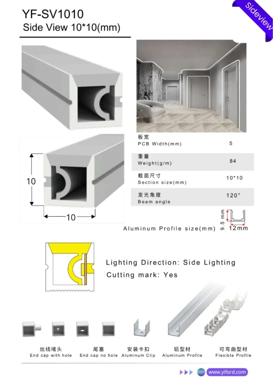 SV1010 Side View Flexible LED Channel System – Silicone LED Light Profile